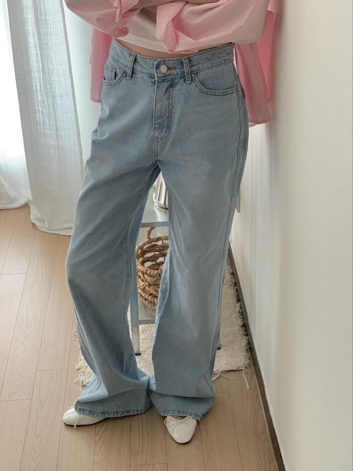 I'm here - Korean Women Fashion - #womensfashion - Two-Side Light Blue Bootcut Denim Pants - 6