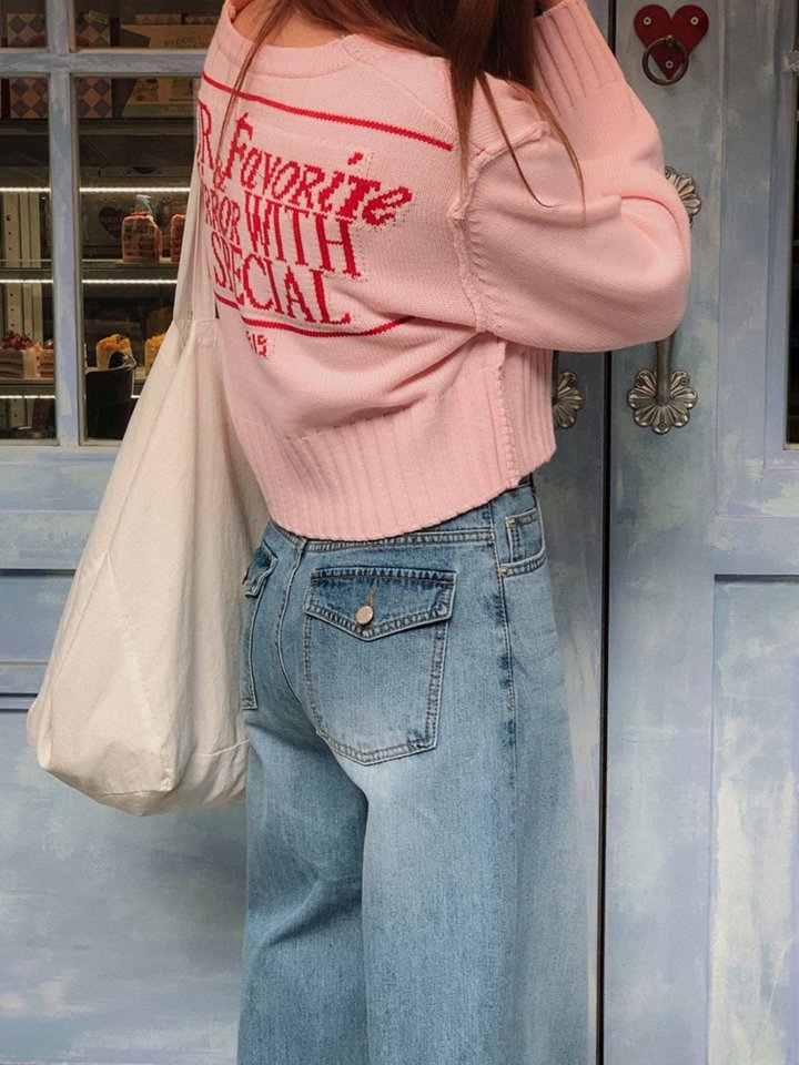 I'm here - Korean Women Fashion - #womensfashion - Pocket Wide Denim Pants - 5