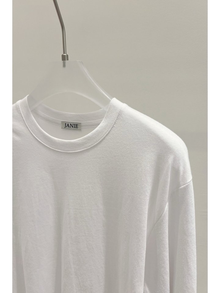 Janie - Korean Women Fashion - #momslook - Cotton Easy Round Tee - 5