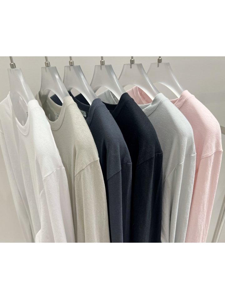 Janie - Korean Women Fashion - #momslook - Cotton Easy Round Tee - 9