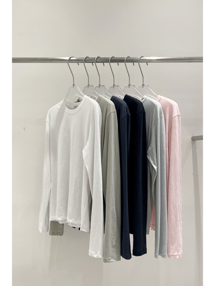 Janie - Korean Women Fashion - #womensfashion - Cotton Easy Round Tee - 8
