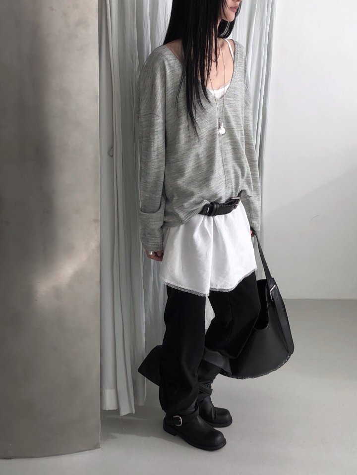 Jeiin - Korean Women Fashion - #womensfashion - Deep V Knit - 4