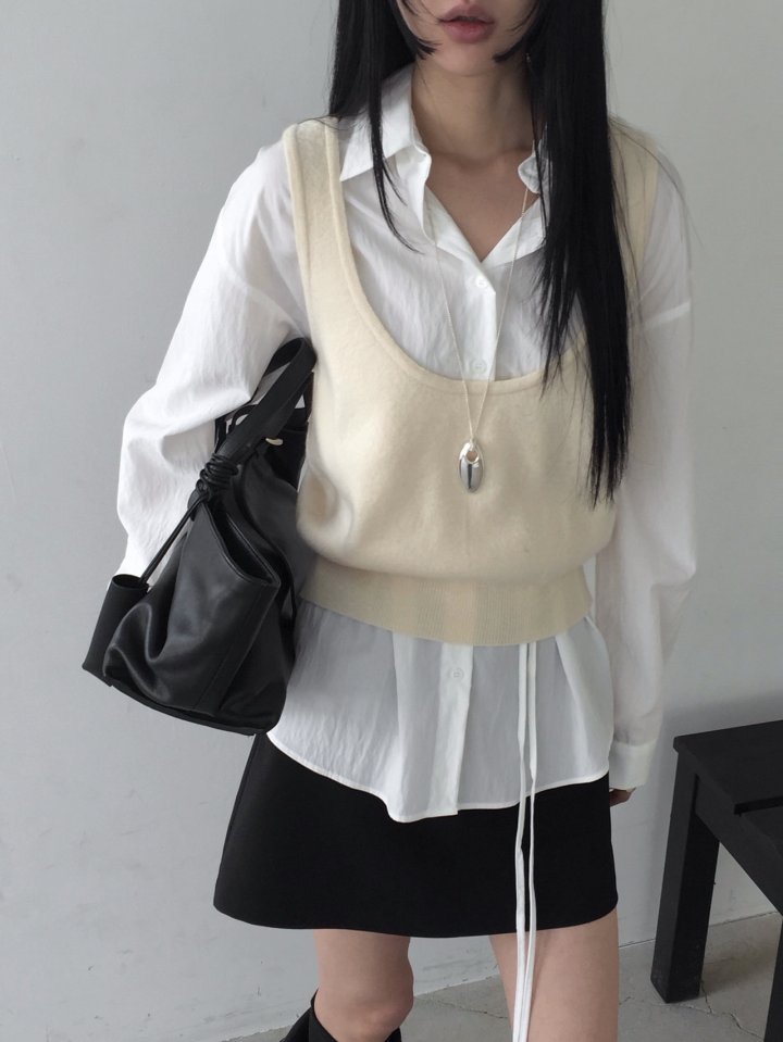 Jeiin - Korean Women Fashion - #momslook - U-Neck Vest - 3