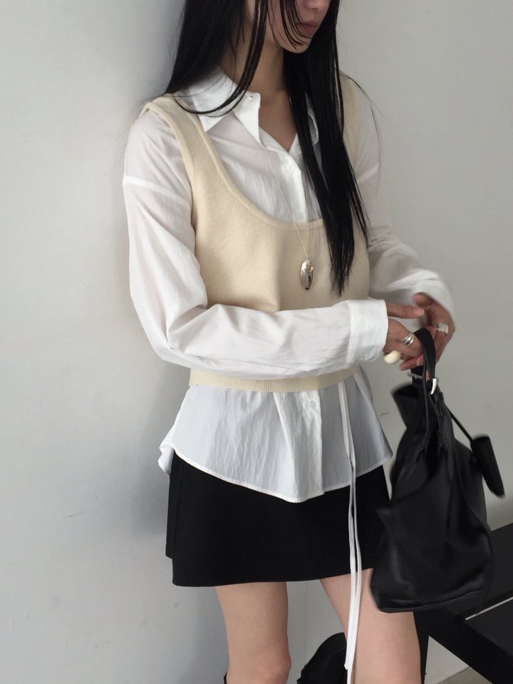 Jeiin - Korean Women Fashion - #momslook - U-Neck Vest - 5