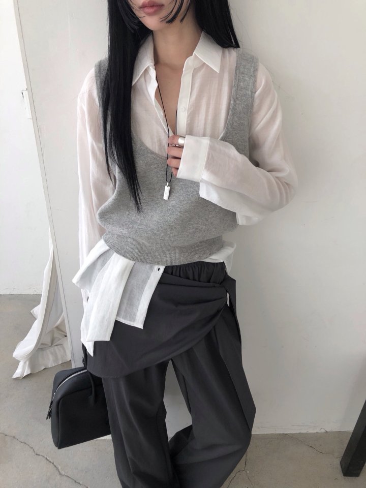 Jeiin - Korean Women Fashion - #momslook - U-Neck Vest - 7