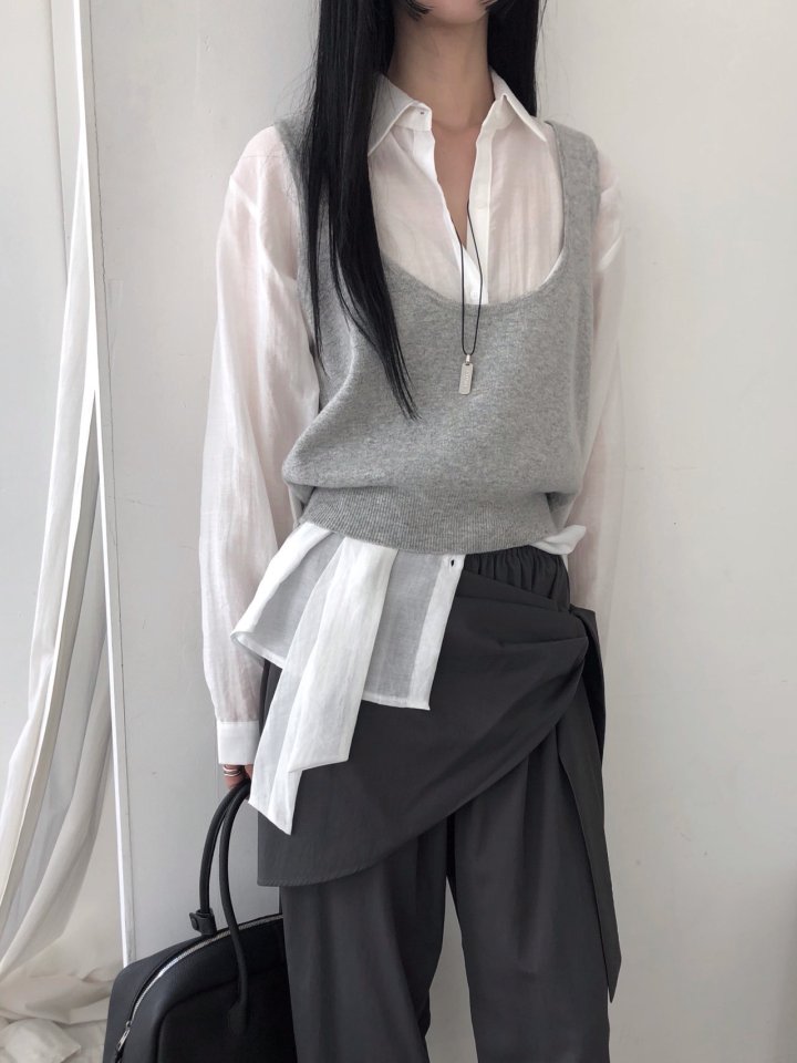 Jeiin - Korean Women Fashion - #momslook - U-Neck Vest - 9