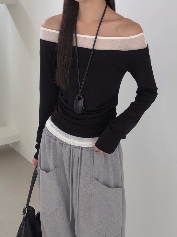 Jeiin - Korean Women Fashion - #momslook - Two-Tone Long Sleeve Tee - 11