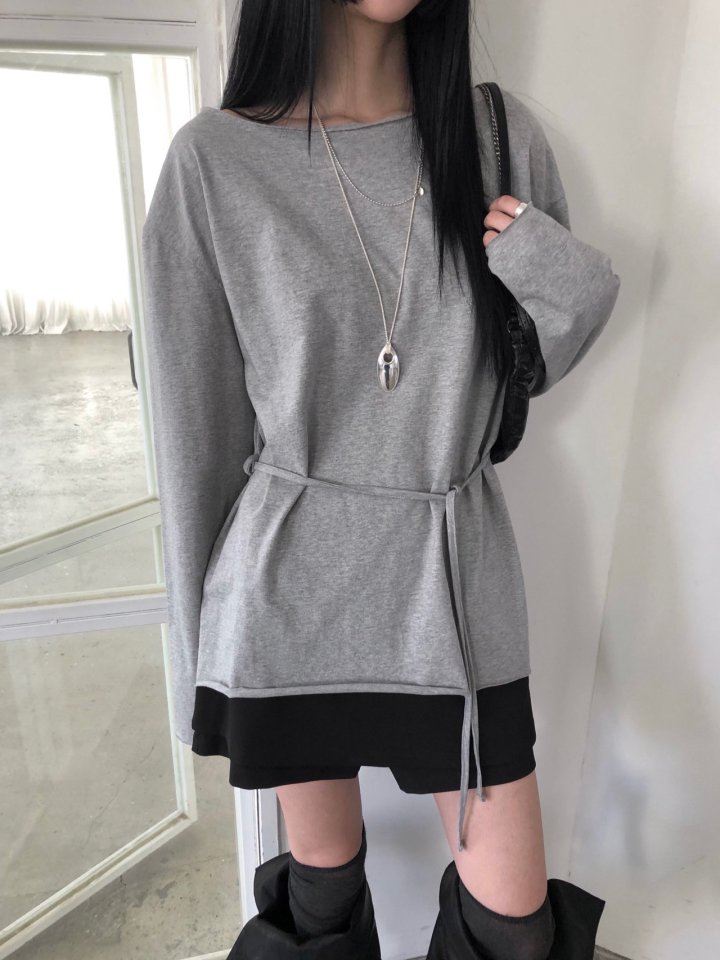 Jeiin - Korean Women Fashion - #romanticstyle - Cutting Long Sleeve Tee - 10