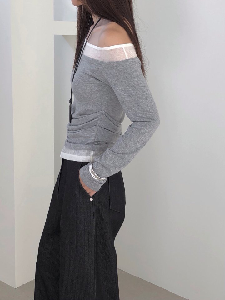 Jeiin - Korean Women Fashion - #thelittlethings - Two-Tone Long Sleeve Tee - 6