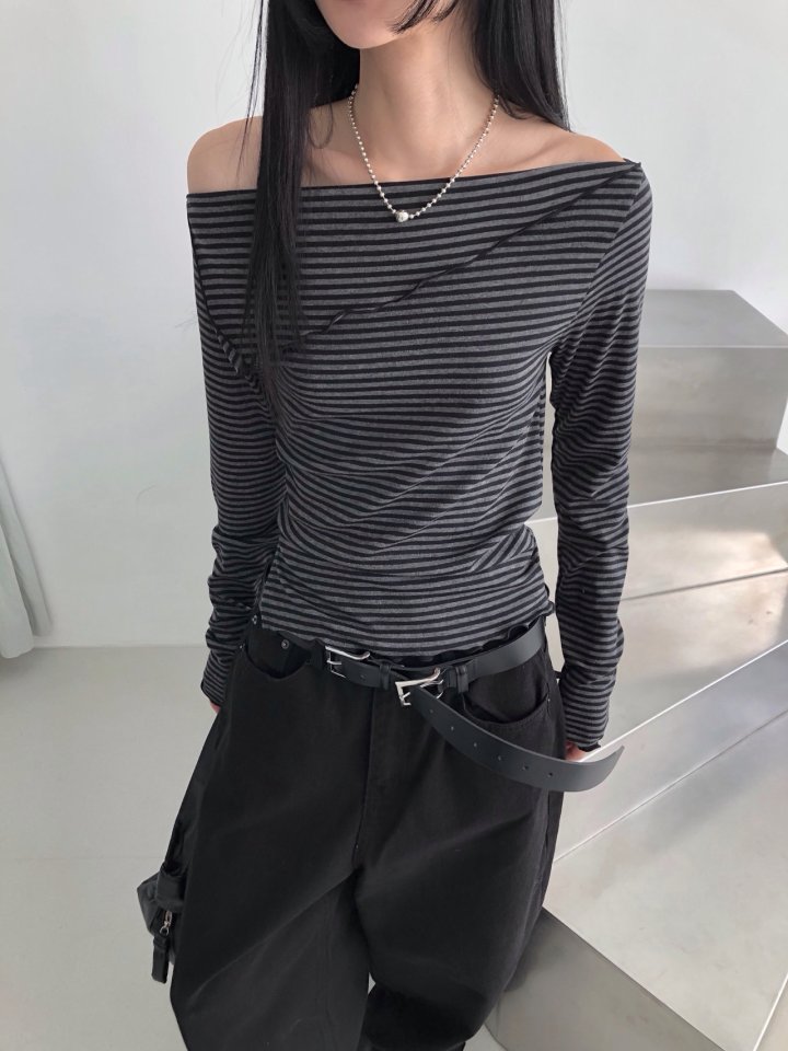Jeiin - Korean Women Fashion - #womensfashion - Lily Off Long Sleeve Tee - 7