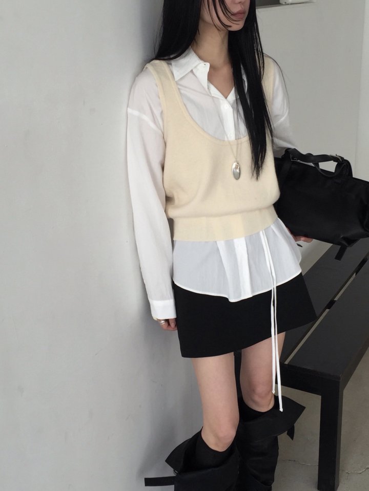 Jeiin - Korean Women Fashion - #womensfashion - U-Neck Vest - 6