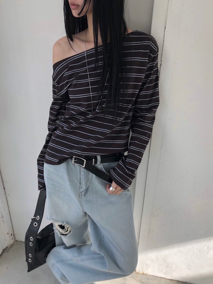 Jeiin - Korean Women Fashion - #womensfashion - Toy Stripe Long Sleeve Tee - 5