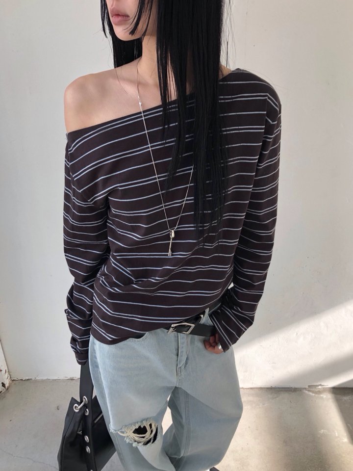 Jeiin - Korean Women Fashion - #womensfashion - Toy Stripe Long Sleeve Tee - 7