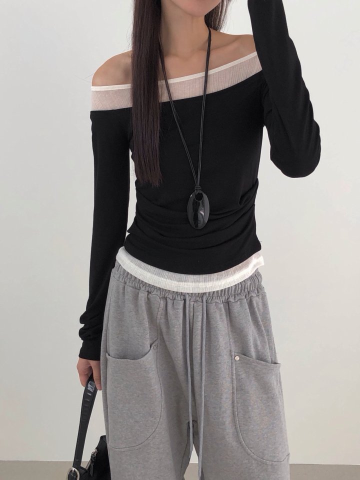 Jeiin - Korean Women Fashion - #womensfashion - Two-Tone Long Sleeve Tee - 12