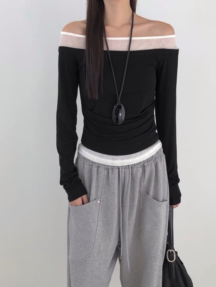 Jeiin - Korean Women Fashion - #womensfashion - Two-Tone Long Sleeve Tee - 8