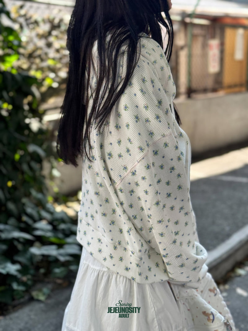 Jejeunosity - Korean Women Fashion - #momslook - Waffle Flower Hoodie - 8