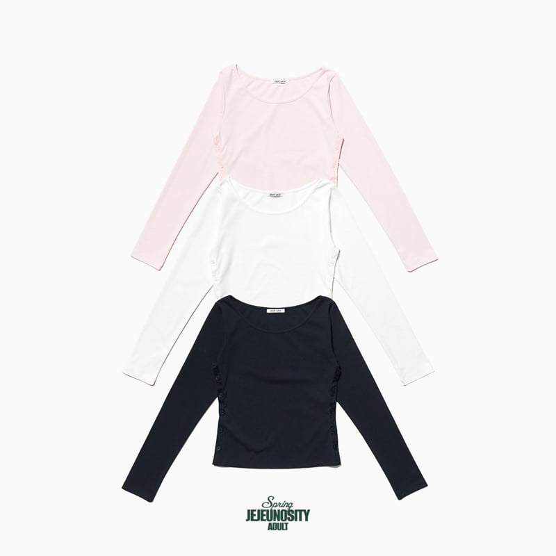 Jejeunosity - Korean Women Fashion - #romanticstyle - Slim Button Tee