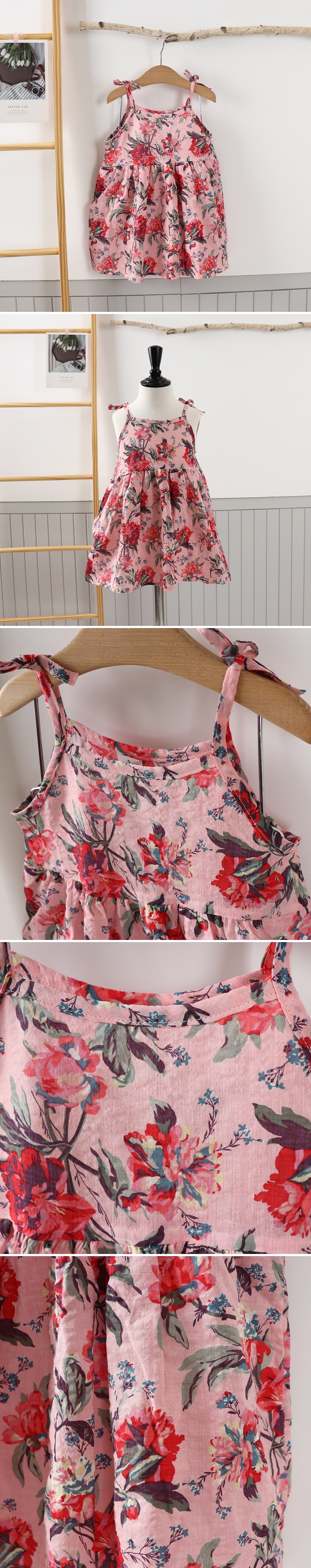 Jierang - Korean Children Fashion - #childofig - Big Flower Strap One-piece