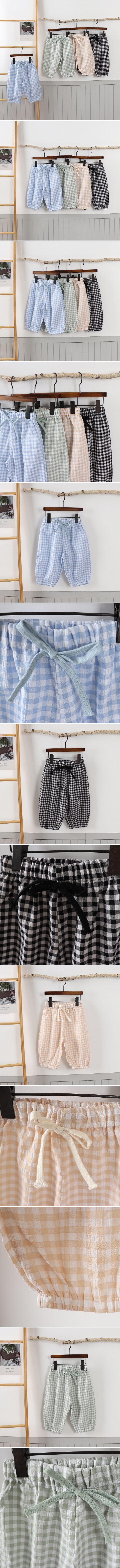 Jierang - Korean Children Fashion - #childofig - Small Check Jogger Pants