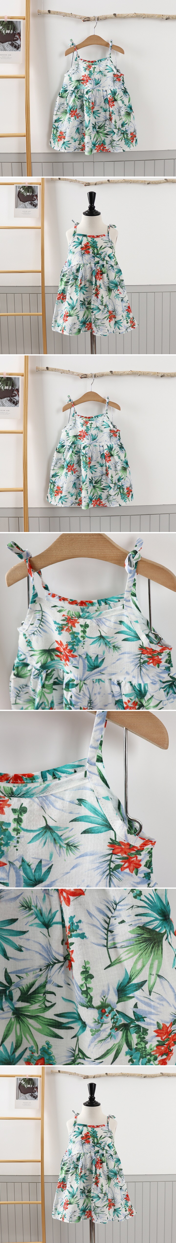 Jierang - Korean Children Fashion - #kidsshorts - Leaf Strap One-piece