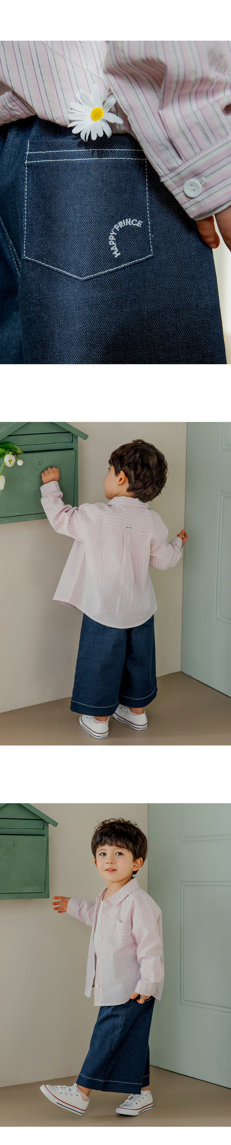 Kids Clara - Korean Baby Fashion - #babyoninstagram - Pita Wide Denim Pants - 5