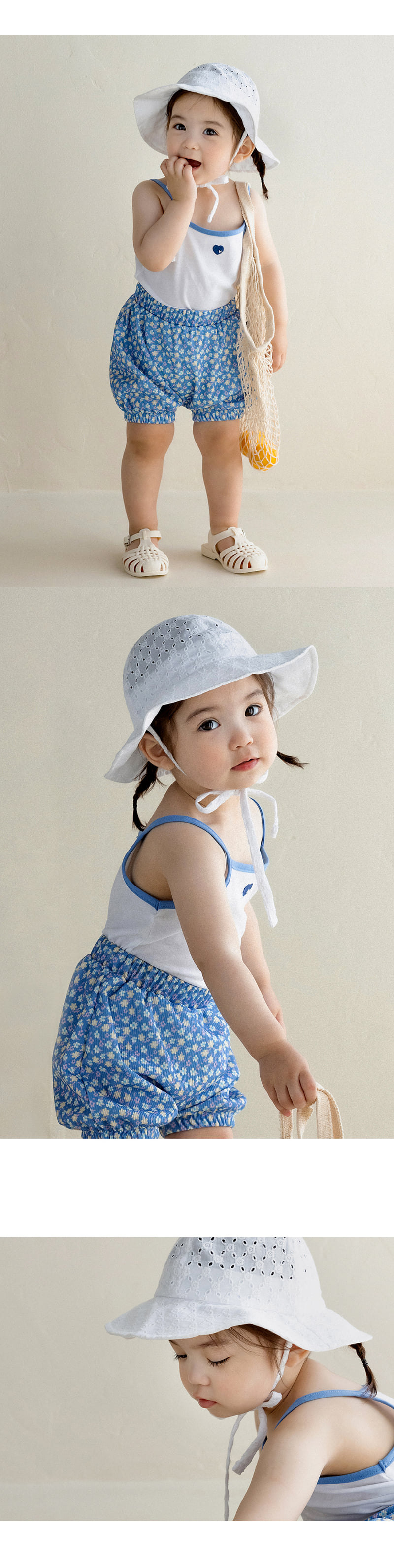 Kids Clara - Korean Baby Fashion - #babyoninstagram - Miru Eyelet Baby Sun Hat - 2