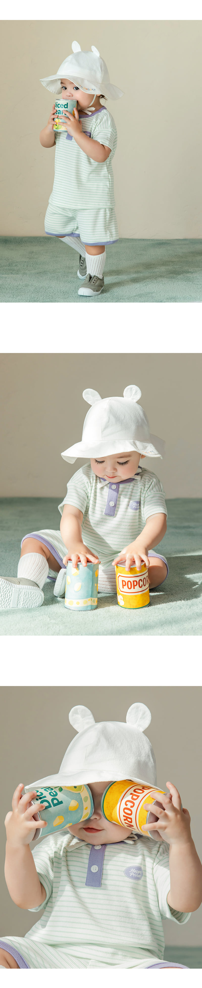 Kids Clara - Korean Baby Fashion - #babyootd - Babyboo Baby Sun Hat - 2