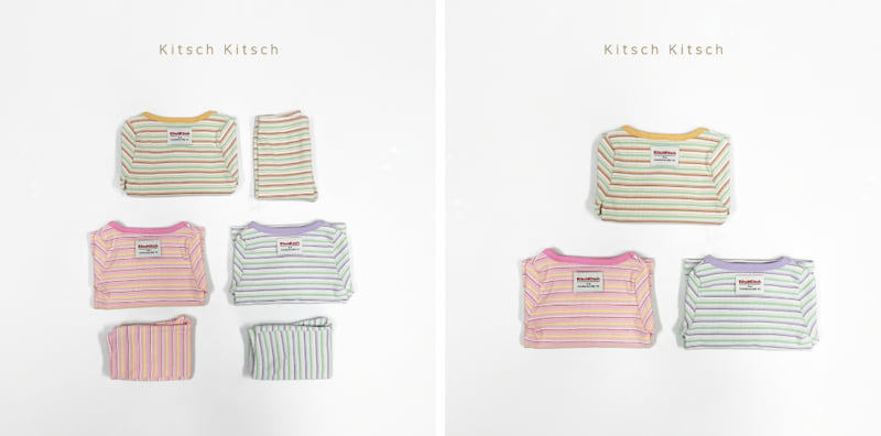 Kitsch Kitsch - Korean Children Fashion - #kidsshorts - Mellow Stripe Easywear - 5