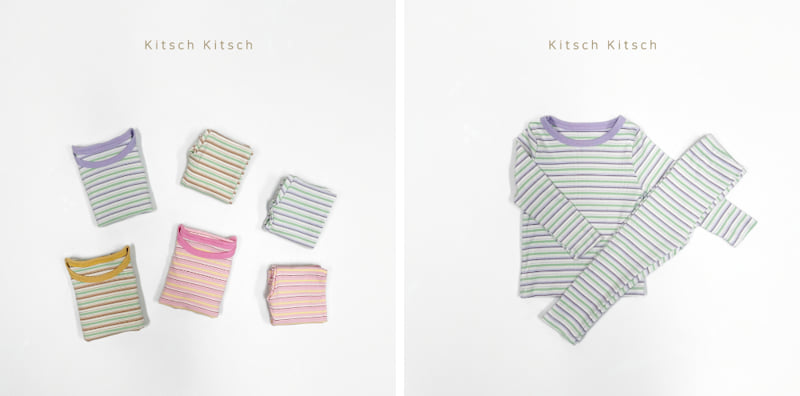 Kitsch Kitsch - Korean Children Fashion - #kidsstore - Mellow Stripe Easywear - 6