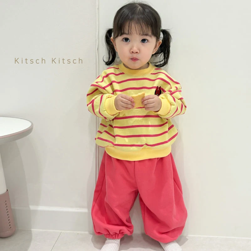 Kitsch Kitsch - Korean Children Fashion - #magicofchildhood - D Retro Color Chip Stripe Top Bottom Set - 7
