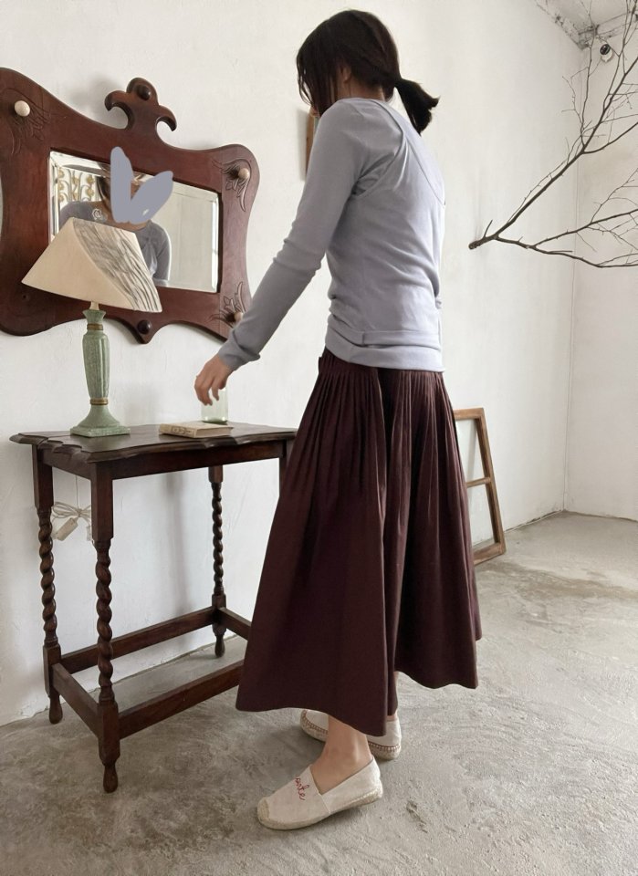 Lagrass - Korean Women Fashion - #momslook - Textured Pleated Skirt - 9