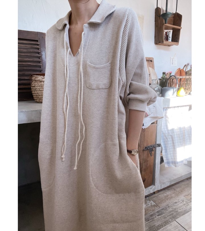 Lagrass - Korean Women Fashion - #momslook - Collar Knit One-Piece