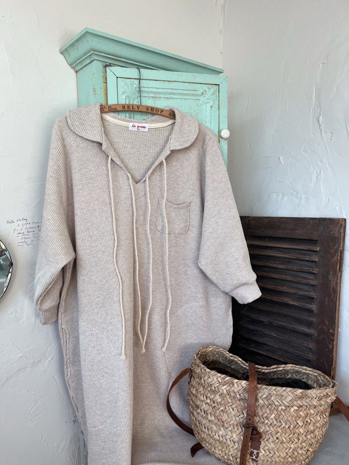 Lagrass - Korean Women Fashion - #momslook - Collar Knit One-Piece - 3