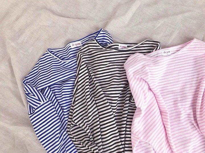 Lagrass - Korean Women Fashion - #momslook - Russ Stripe Tee