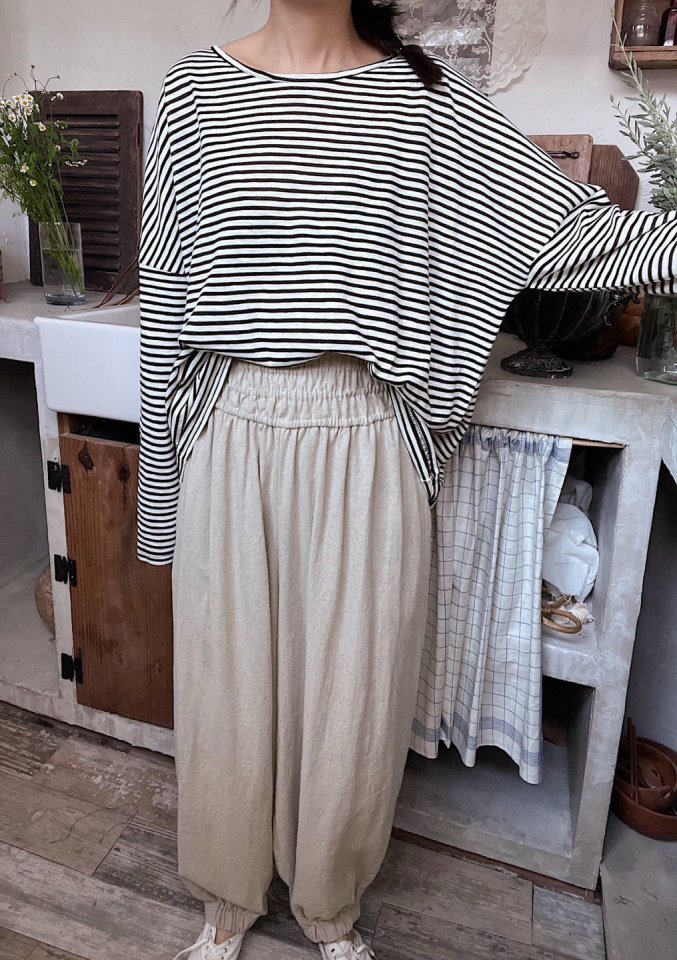 Lagrass - Korean Women Fashion - #momslook - Russ Stripe Tee - 2