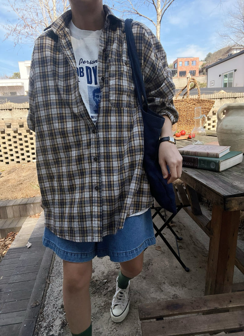 Lagrass - Korean Women Fashion - #momslook - Dusk Check Shirt - 5