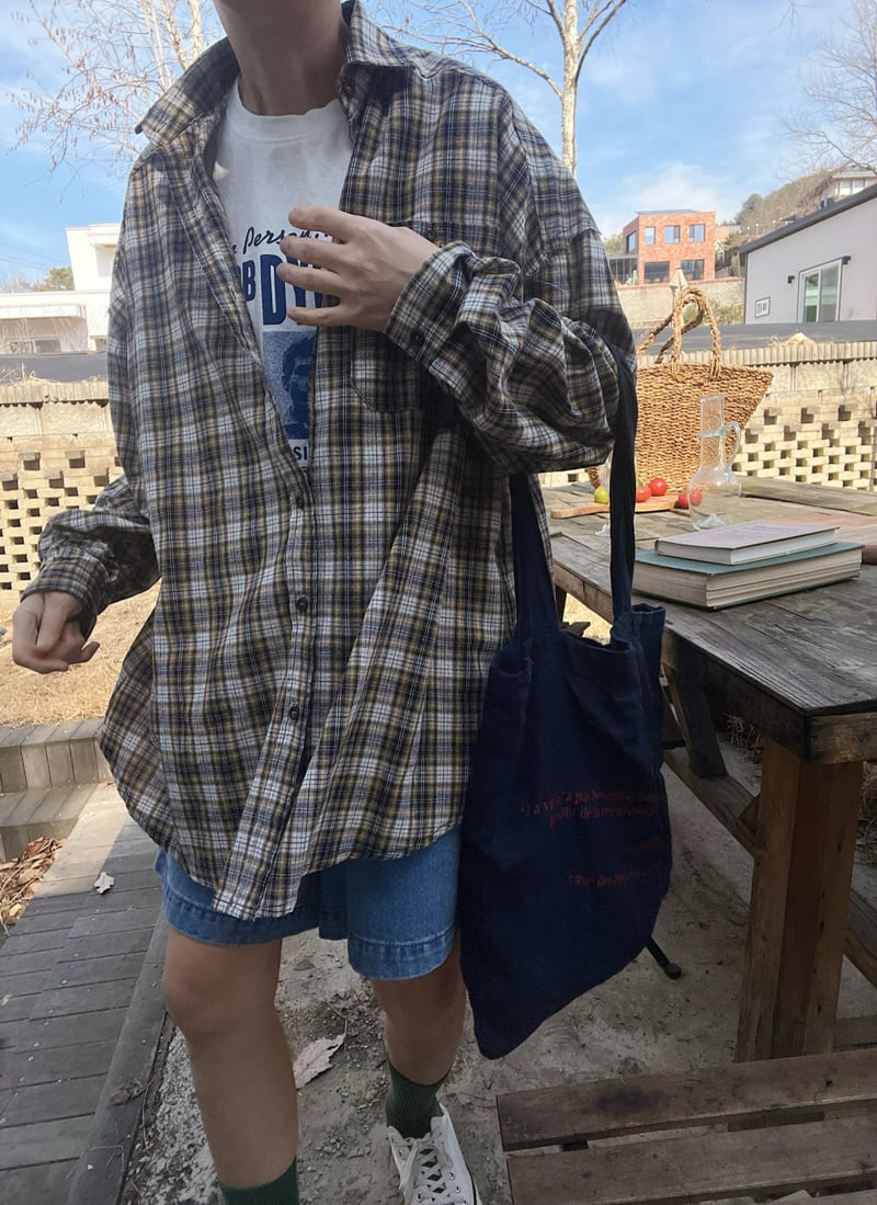 Lagrass - Korean Women Fashion - #momslook - Dusk Check Shirt - 9