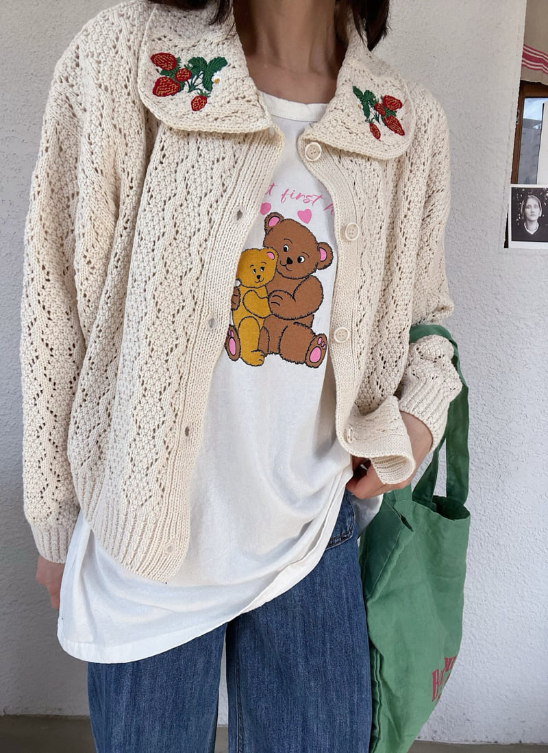 Lagrass - Korean Women Fashion - #momslook - Love Bear Tee - 2