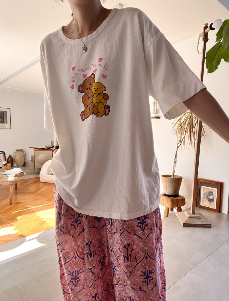 Lagrass - Korean Women Fashion - #momslook - Love Bear Tee - 6