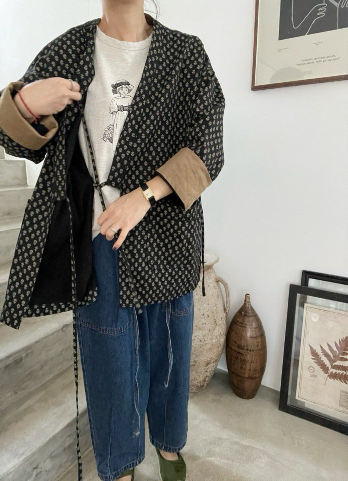 Lagrass - Korean Women Fashion - #vintageinspired - Lema Robe Cardigan - 3