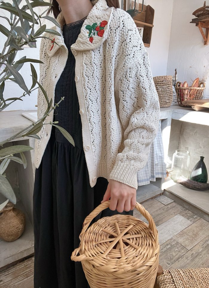 Lagrass - Korean Women Fashion - #vintagekidsstyle - Berry Cardigan - 2
