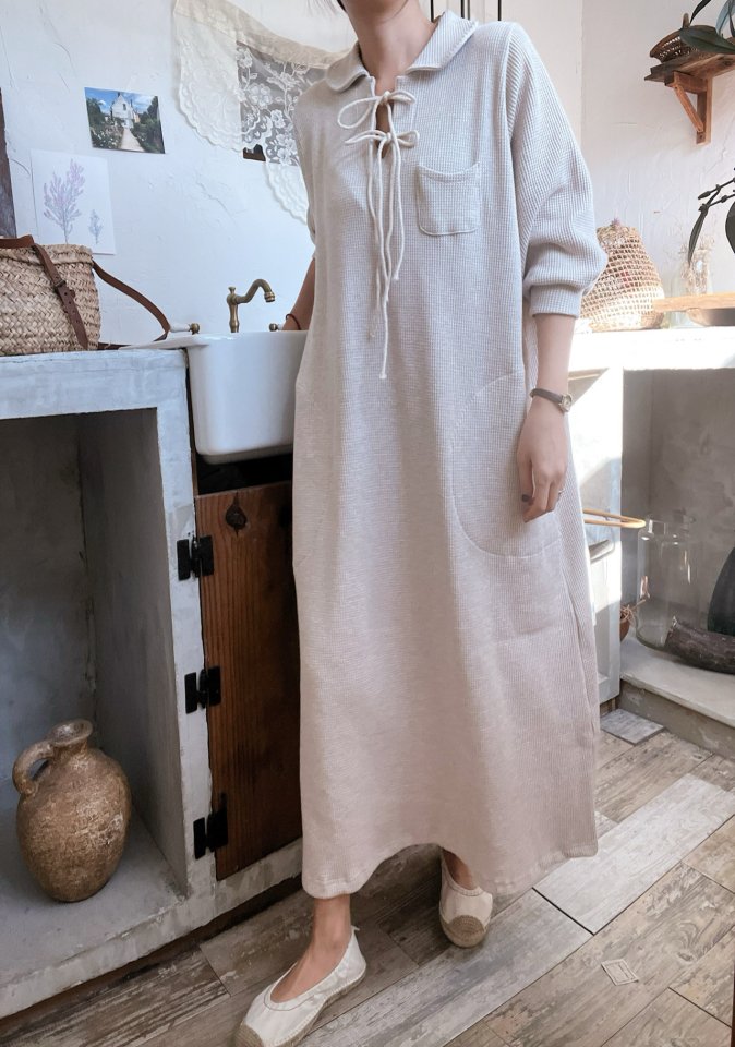 Lagrass - Korean Women Fashion - #momslook - Collar Knit One-Piece - 4