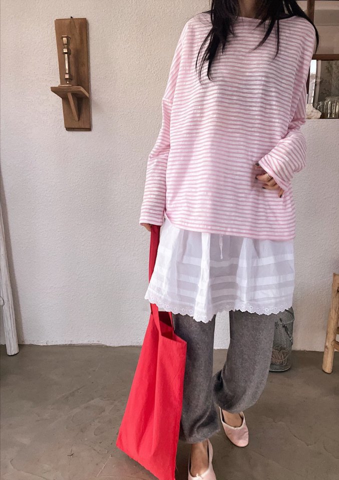 Lagrass - Korean Women Fashion - #womensfashion - Russ Stripe Tee - 3