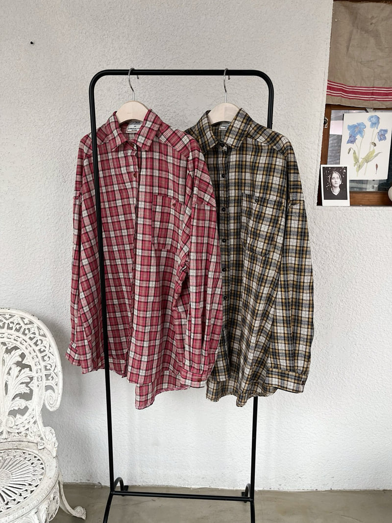Lagrass - Korean Women Fashion - #womensfashion - Dusk Check Shirt - 8