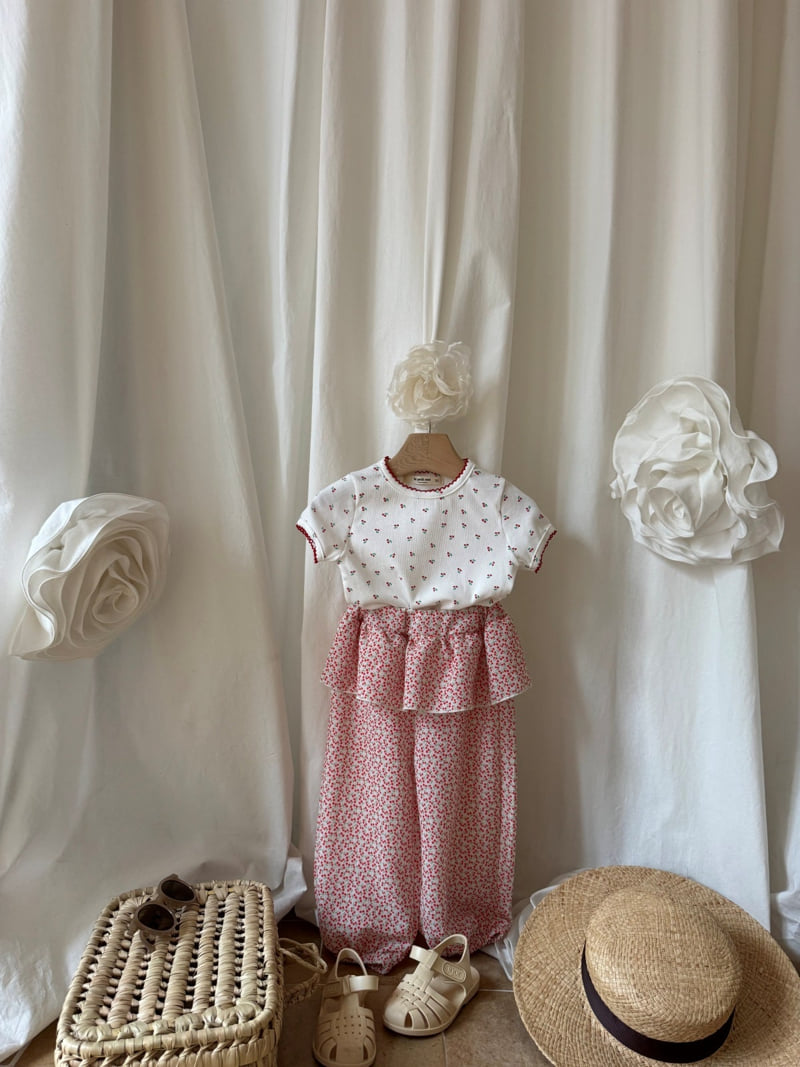 Le petitmot - Korean Children Fashion - #kidzfashiontrend - Cherry Tiered Pants - 4