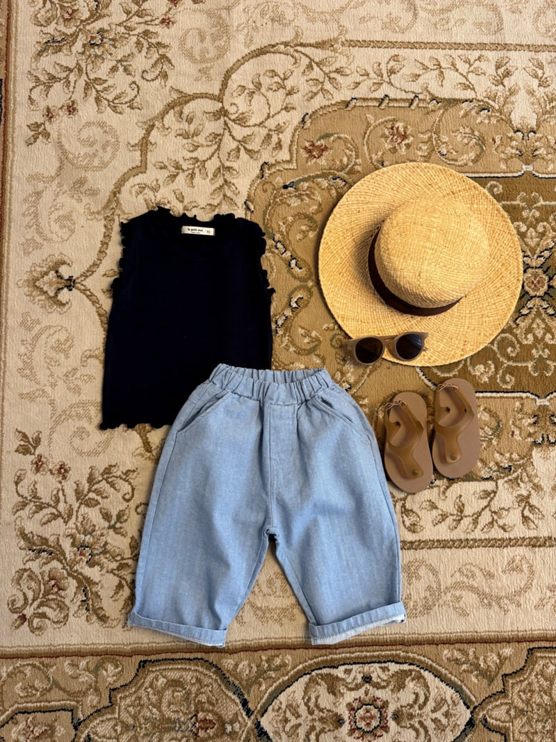 Le petitmot - Korean Children Fashion - #discoveringself - Slub Denim Pants - 3