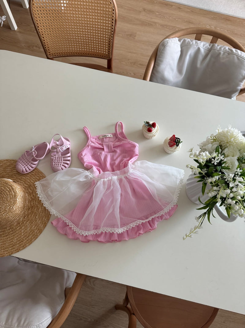 Le petitmot - Korean Children Fashion - #fashionkids - Ribbon Sleeveless One-piece - 6