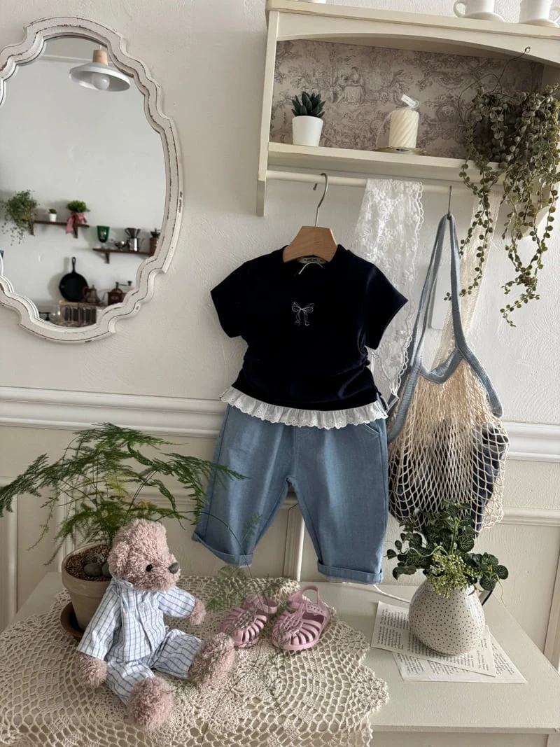 Le petitmot - Korean Children Fashion - #magicofchildhood - Ribbon Shirring Tee - 2