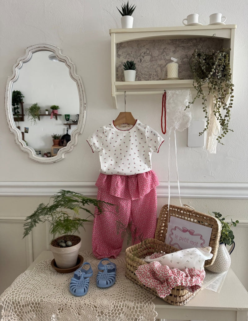 Le petitmot - Korean Children Fashion - #minifashionista - Cherry Tiered Pants - 7