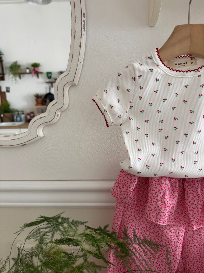 Le petitmot - Korean Children Fashion - #prettylittlegirls - Cherry Tiered Pants - 8